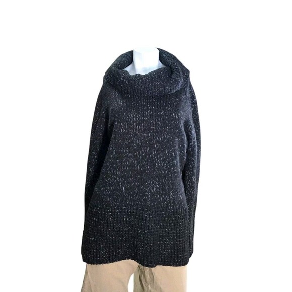 DKNY Womens Turtleneck Sweater Size Large Dark Gray‎ Acrylic Blend Long Sleeve - Picture 1 of 8